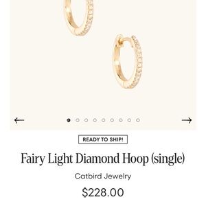 Catbird 14K fairy light diamond hoop